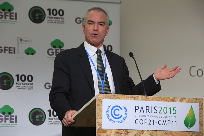 Drew Kodjak, ICCT, speaks at the event