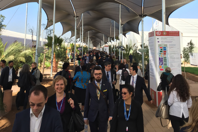 Delegates arriving at the COP22 conference in Marakech.