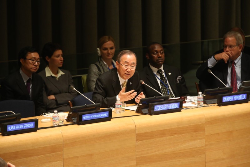 UN Secretary General Ban Ki-moon addresses the Forum