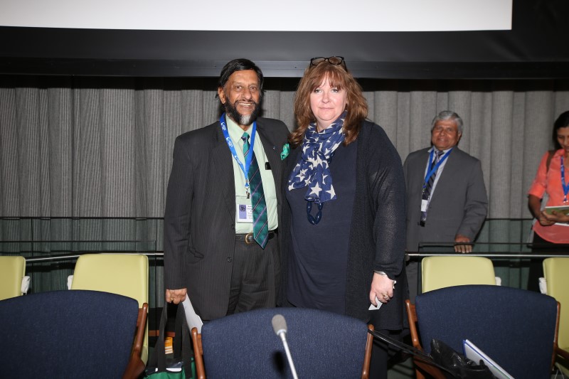 Sheila Watson and Rajendra Pachauri Chair of the IPCC who spoke at the high level Forum