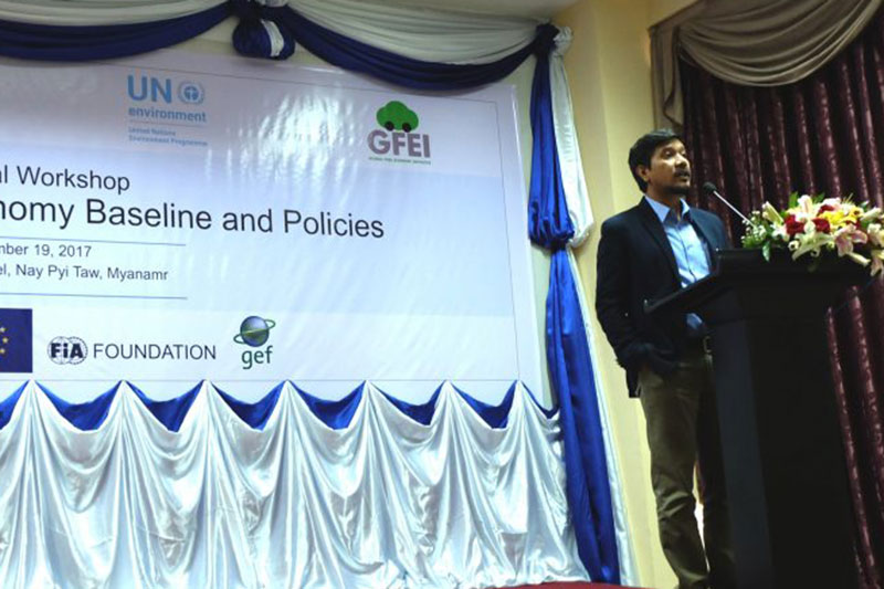 Bert Fabian of UN Environment introduces GFEI.
