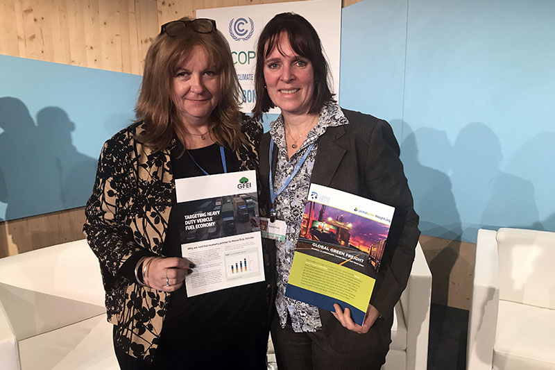 Sheila Watson with Sophie Punte, Executive Director of the Smart Freight Centre.